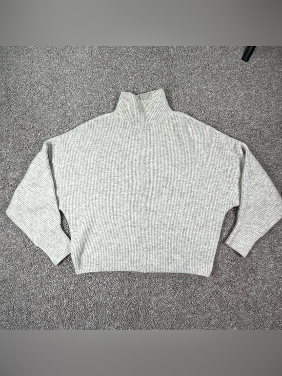 Simons Sweaters - CONTEMPORAINE PAR SIMONS Gray Ribbed Mock Neck Knit Sweater Women’s Size M